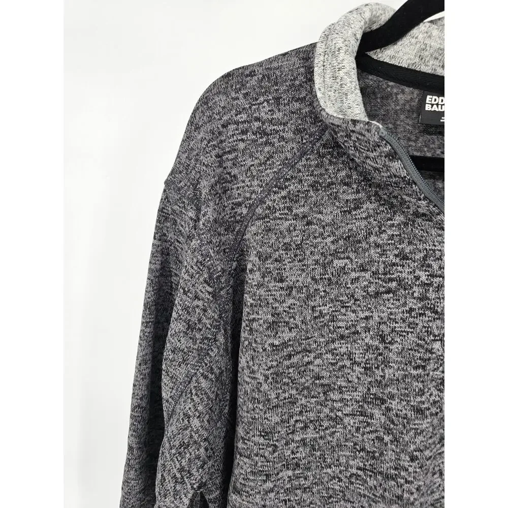 Eddie Bauer Gray Pullover Sweater Mens 2XL Polyester Quarter Zip Radiator Fleece - Picture 2 of 4